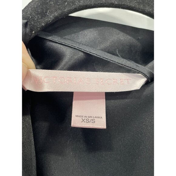 Victorias Secret Long Satin Robe Size XS/Small Black Polyester Lounge Intimate - Picture 3 of 6